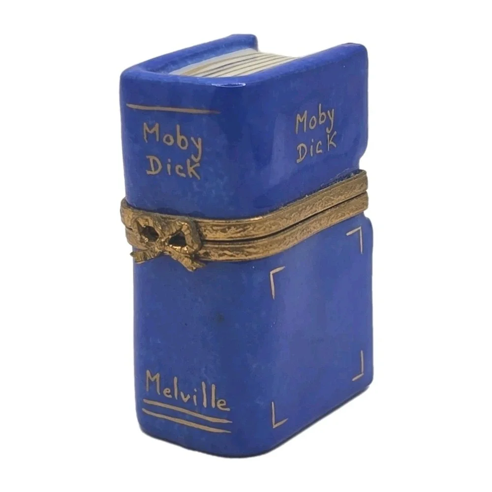Vintage Limoges Peint Main Moby Dick Book Trinket Box